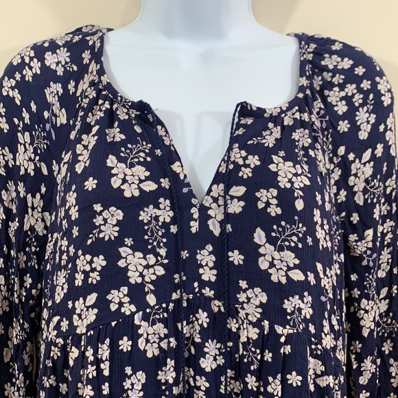 Old Navy Floral Long Sleeve V-Neck Dress  Size XS - Picture 4 of 8